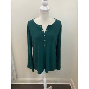 Dana Buchman Green Flared Long Sleeve Top Size Large